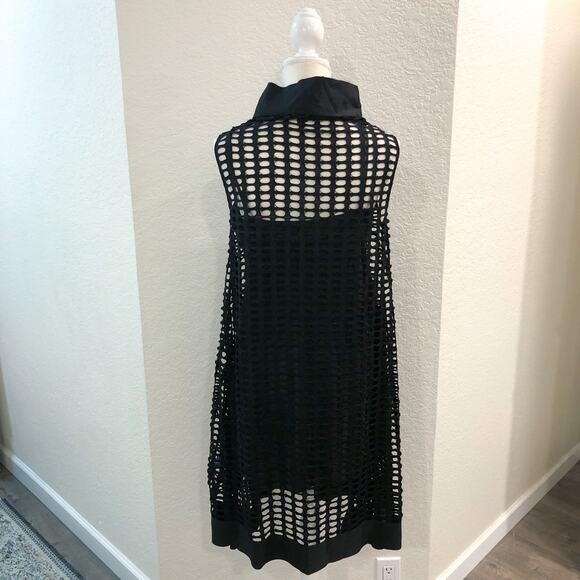 Pier Antonio Gaspari Black Mesh Perforated Net Cutout Retro Dress - Picture 5 of 11